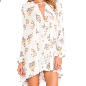 Cream Free People Floral Tunic
